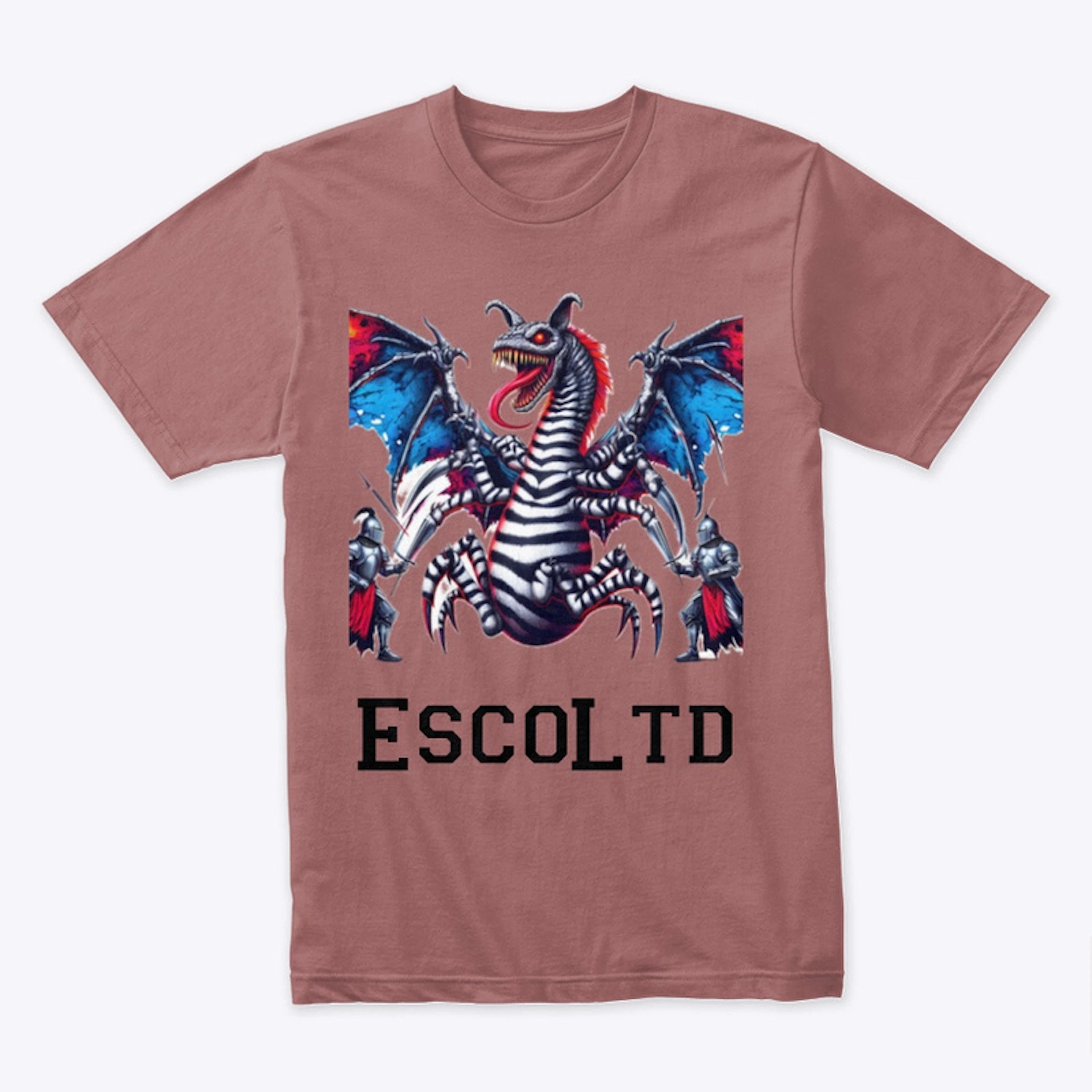 EscoLtd Zebra Dragon Cotton T=Shirt