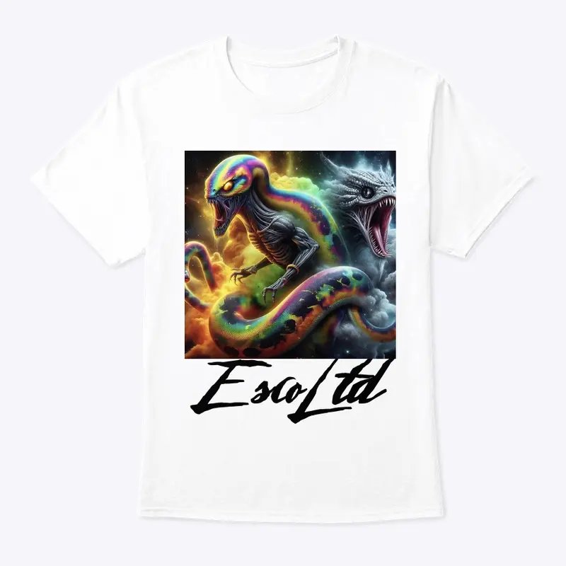 EscoLtd Space Snakes Crew Neck T-Shirt